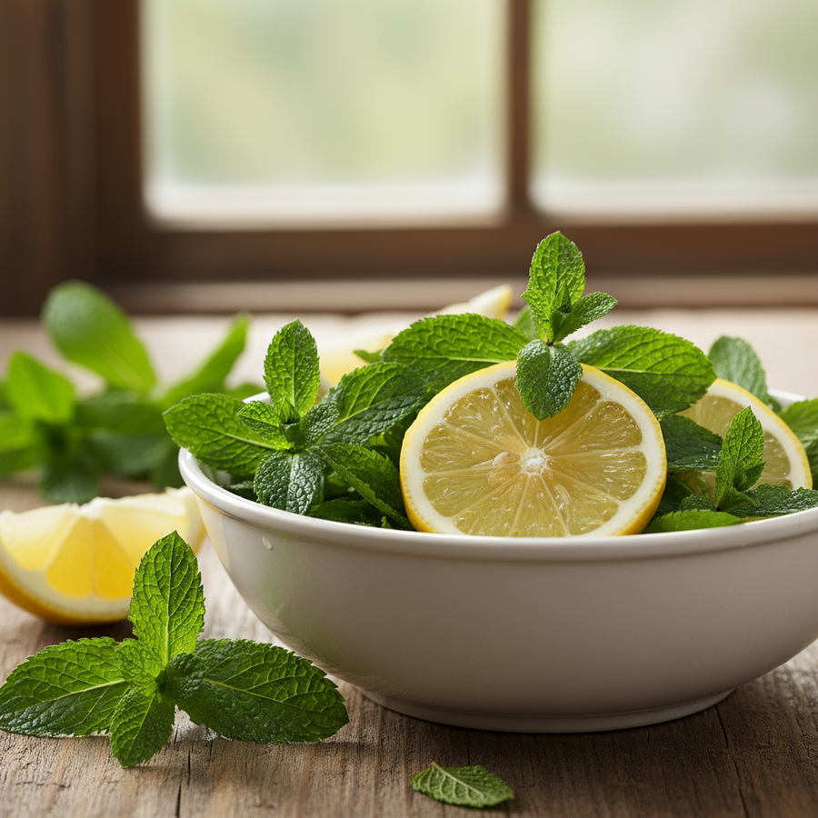 Мята ва лимонли ичимлик